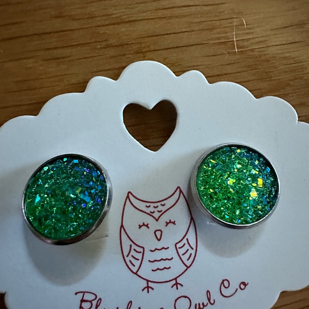 Blushing Owl Company two pairs of sparkling spec stud earrings. Never worn. - Picture 3 of 4